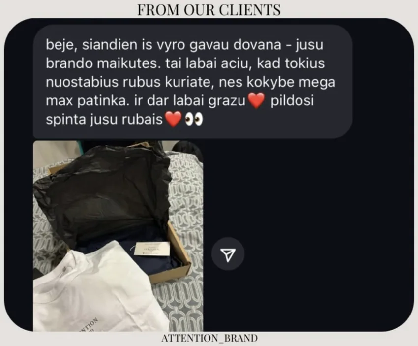 ATTENTION BRAND klientės atsiliepimas 15